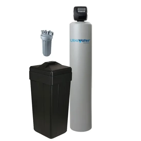 UltraHome Salt-Based Water Softener by UltraWater Solutions with brine tank and sediment pre-filter.