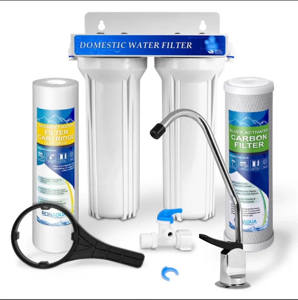 Ronaqua Under the Sink Direct Connect Two-Stage Water System with Chrome Faucet