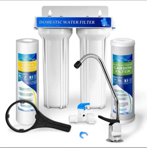 Ronaqua Under the Sink Direct Connect Two-Stage Water System with Chrome Faucet