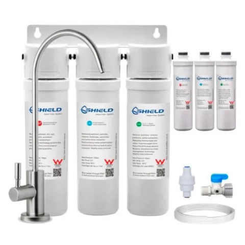 Shield Water Filter Sydney: 3-stage alkaline undersink system for clean, mineralized drinking water