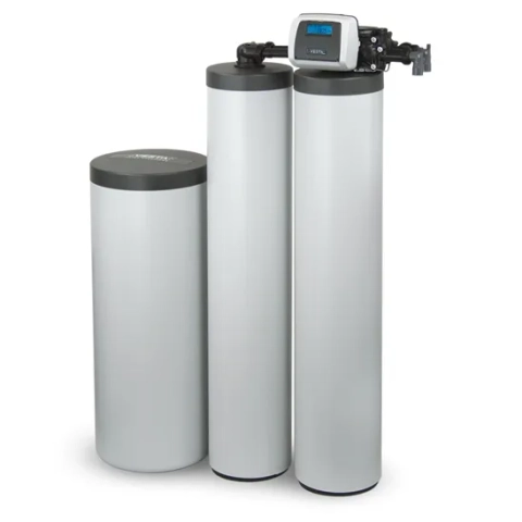 VESTA Water Solutions twin tank water softener system with digital control valve for home filtration.