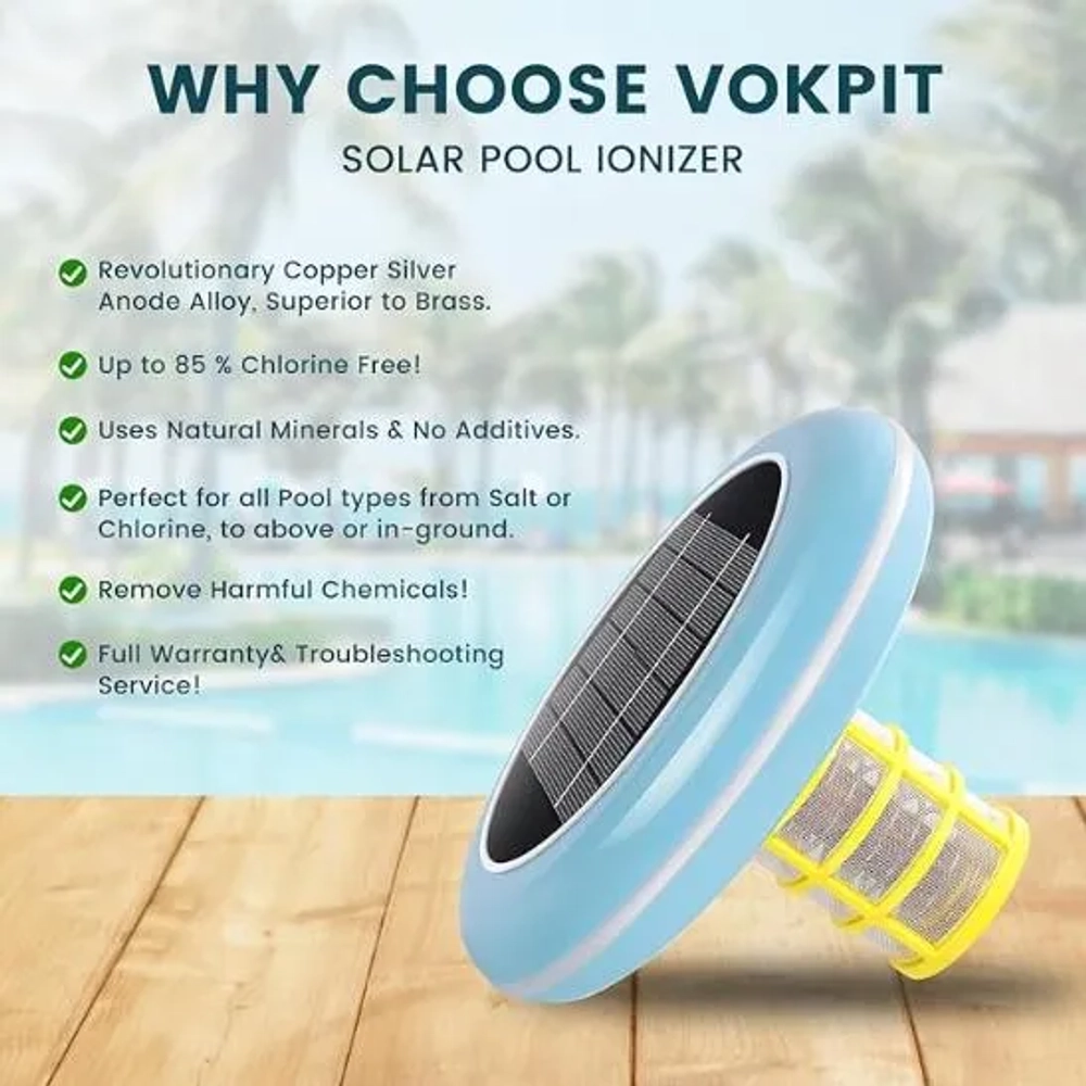 VOKPIT 65000 Gallons Solar Pool Ionizer