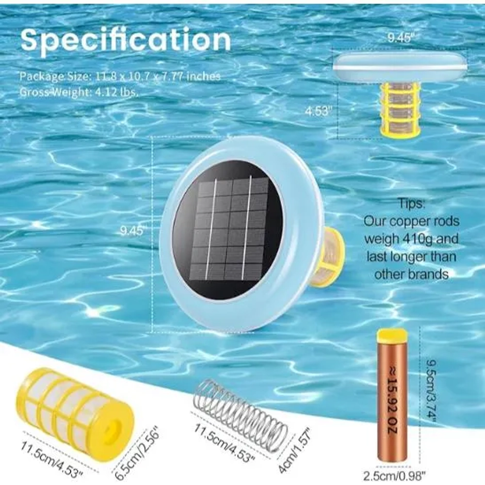 VOKPIT 65000 Gallons Solar Pool Ionizer
