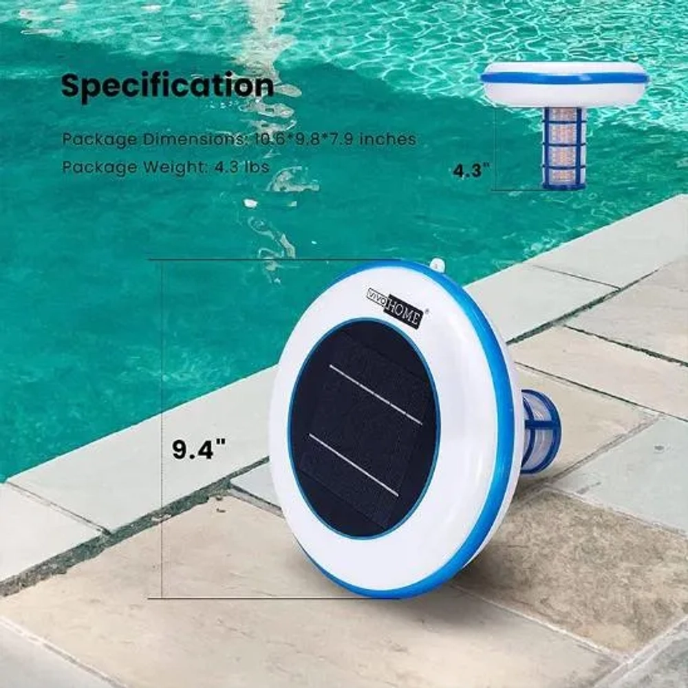 Vivohome Solar Pool Ionizer Chlorine-Free Water Purifier
