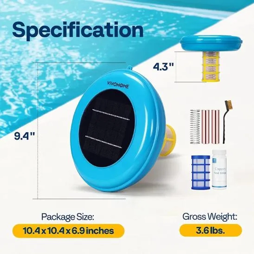 Vivohome 35000 Gallons Solar Pool Ionizer