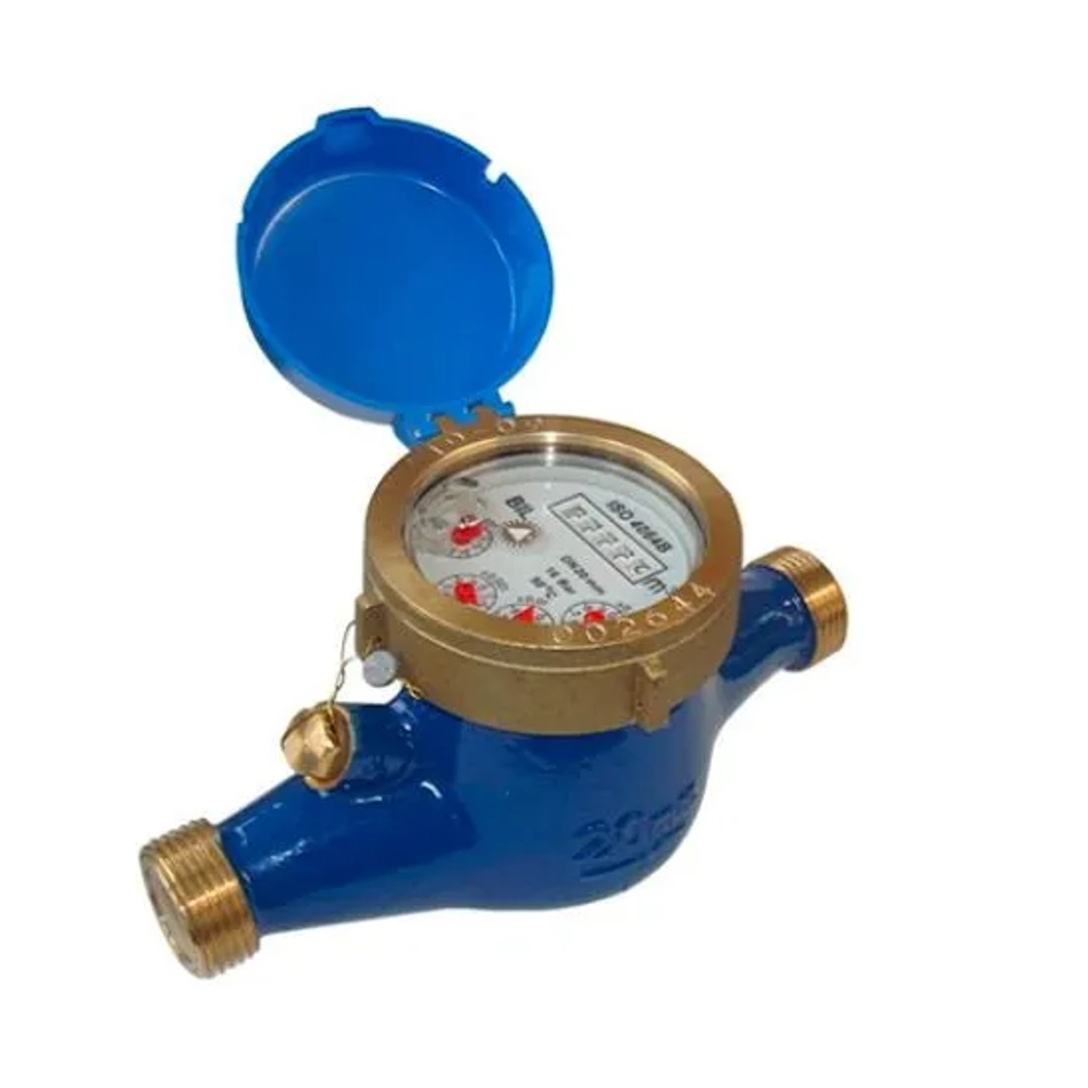 20MM Irrigation Meter measures volume using impeller and magnetic transmission through scratch-resistant glass. (Character Count: 110)