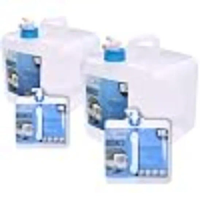 Folding water jug and liquid carrier system by WONDER MASTER with caps
