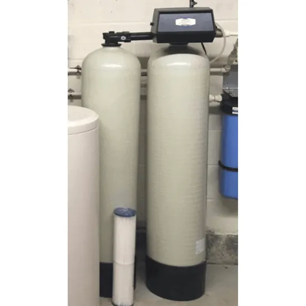 Residential multi-tank water softener and brine tank unit layout expertly installed by Water Doctor