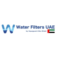Official corporate logo featuring text and a blue wave icon from Water Filters UAE