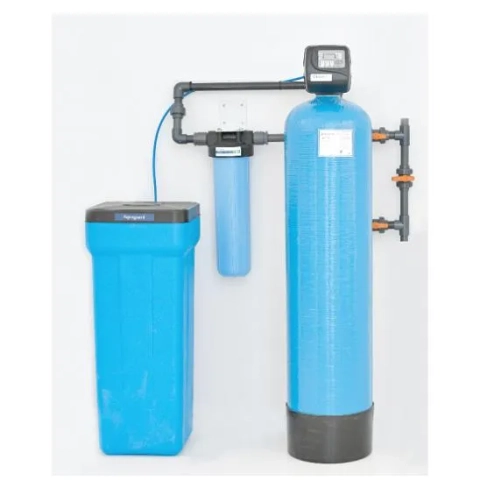 Water Filters UAE Cabin Water Softener automatic hard water treatment filtration setup in Abu Dhabi.