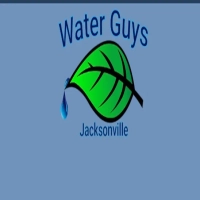 Water Guys Jacksonville logo with leaf and water droplet graphic, offering local water treatment and purification services.