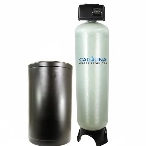 Carolina Water Products water softener with high-efficiency resin tank and digital control valve.