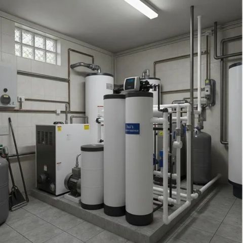 Paul's Water Treatment whole-house water softener system with multi-stage filtration tanks
