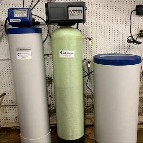 Progressive Water Solutions iron filtration and Westinghouse water softening system installation.