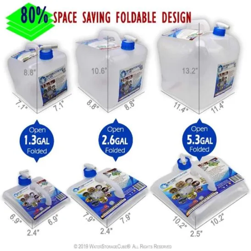 WaterStorageCube BPA-Free Premium Collapsible Water Container Bundle