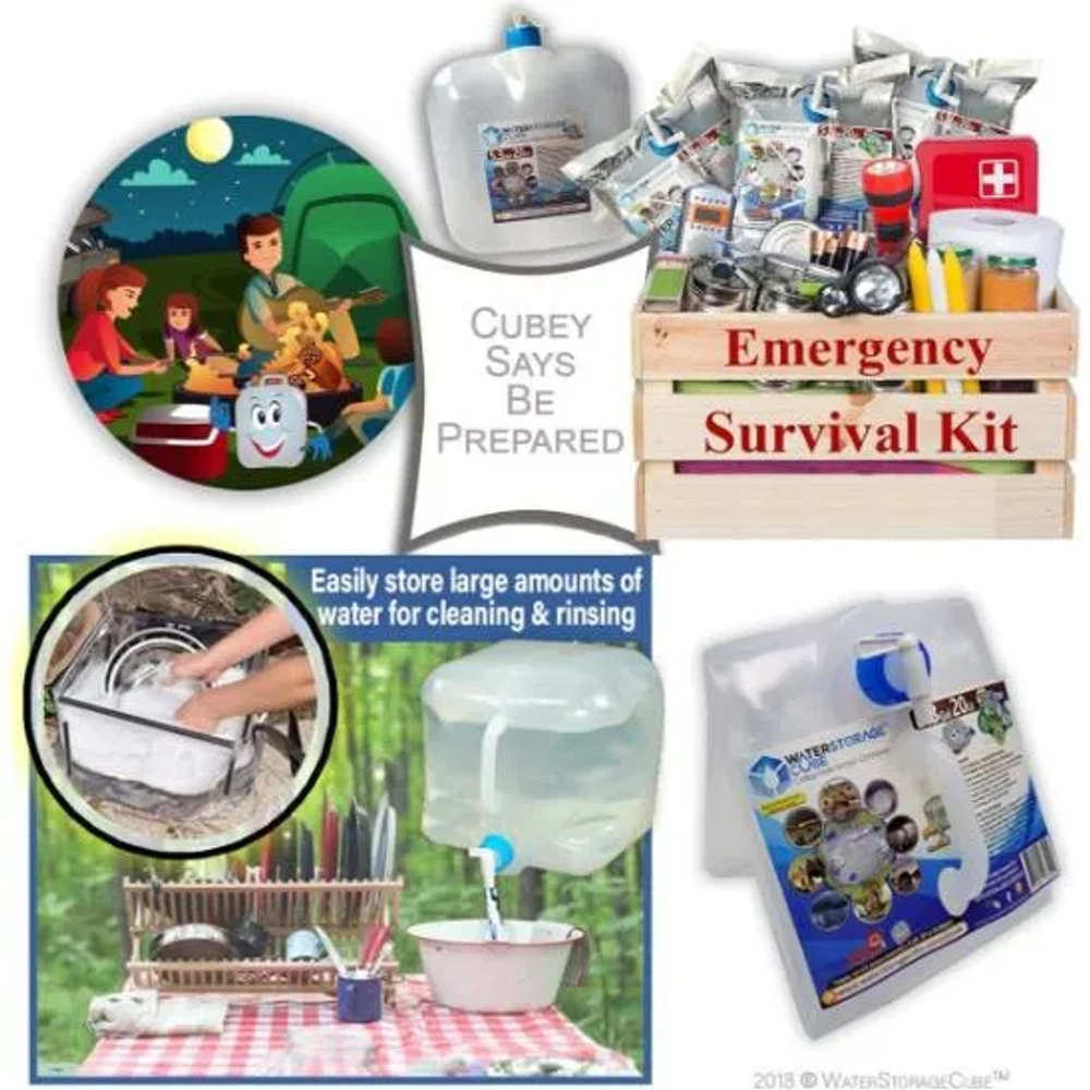 WaterStorageCube Collapsible Water Container with Spigot-2.6 Gal (2-Pack)