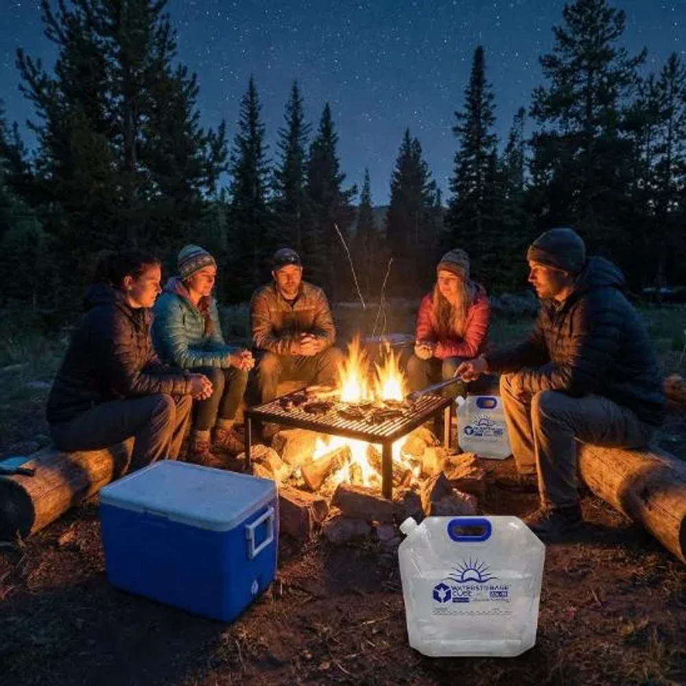 WaterStorageCube Premium Collapsible Water Container Bags 2.6 Gal (4-Pack)