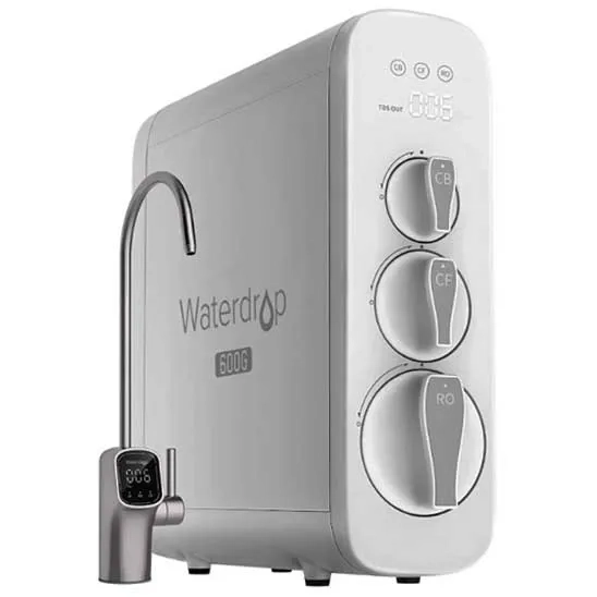 Waterdrop WD-G3P600 tankless RO water filter with real-time TDS indicator.