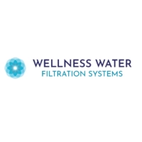 Wellness Water Filtration Systems logo featuring a blue geometric mandala icon and clean sans-serif typography, representing holistic and healthy water purification solutions.