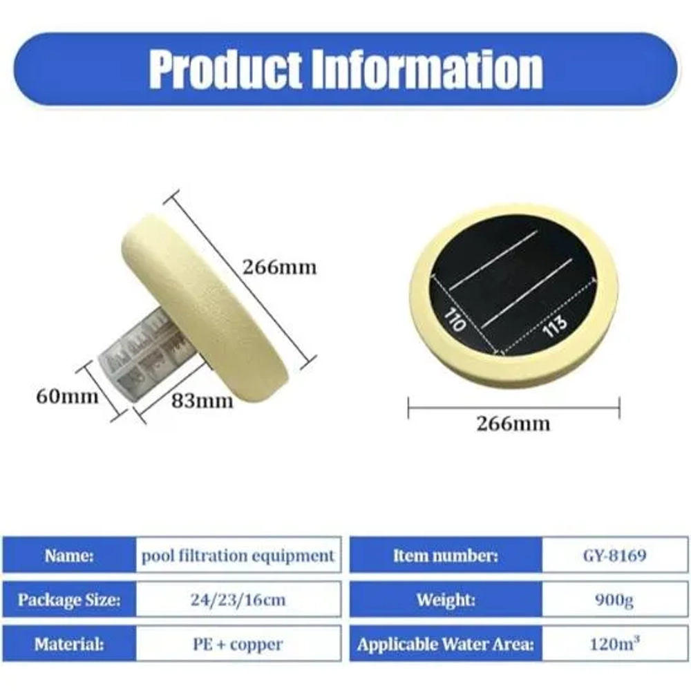 YUEWO 35000 Gallons Solar Pool Ionizer