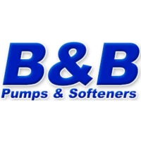 B&B Pumps & Softeners company logo specializing in water well pump installation and water treatment services.