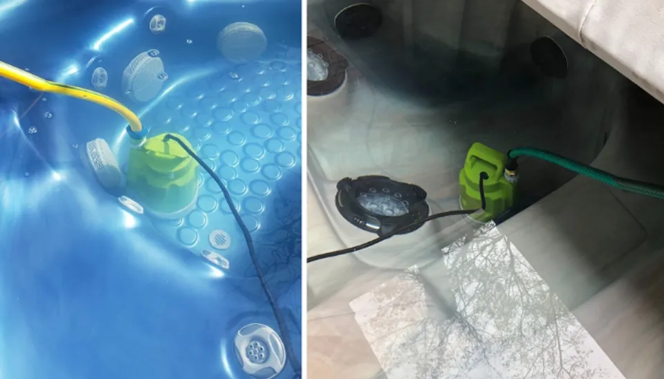 green expert submersible sump water pump was able to empty a 900-gallon hot tub 