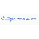 Official Culligan Water logo graphic with blue cursive typography and slogan.