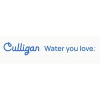 Official Culligan Water logo graphic with blue cursive typography and slogan.