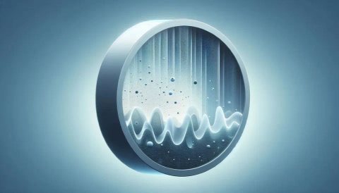 Abstract blue graphic, a visual metaphor for membrane filtration and its fouling problems.