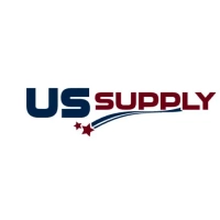 Patriotic vector logo for US Supply Company isolated on a white background