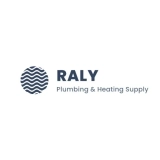 Vector logo for RALY Plumbing & Heating Supply isolated on a plain white background.