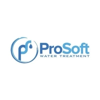 ProSoft Water Treatment logo featuring a circular blue "PS" monogram with a water drop icon and modern sans-serif typography