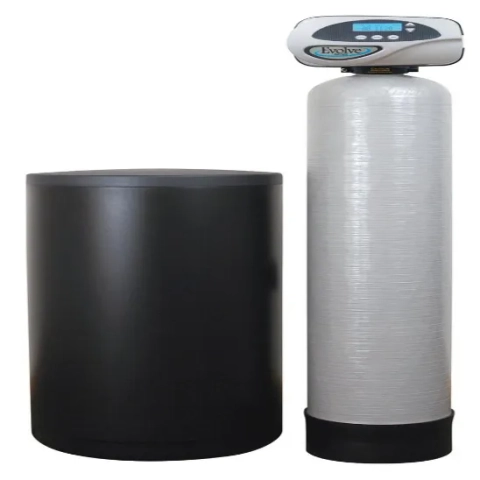 Product image of Evolve high-efficiency water softener for residential hard water treatment.