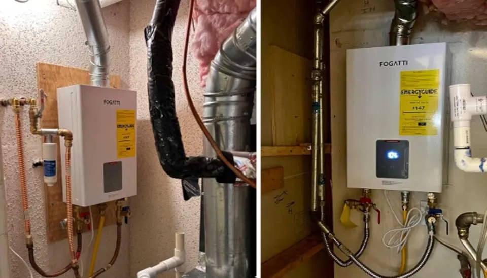 FOGATTI Indoor Gas Tankless Water Heater is easily installed and performing well.