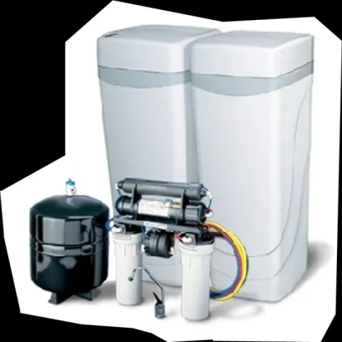 Hague WaterMax® all-in-one water softener and filter, featuring a patented three-compartment design for whole-house use.